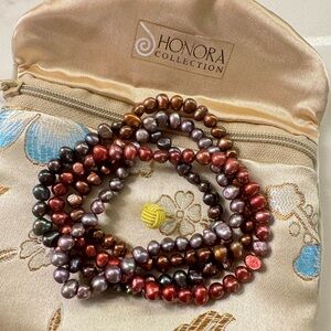 Honora Pearl Stretch Bracelets - Four Freshwater Baroque Pearl Bracelets